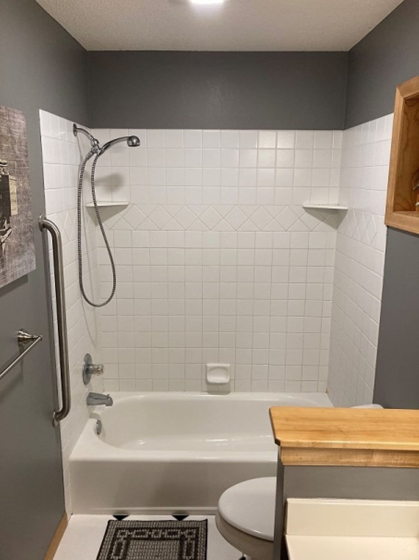 A bathroom before a one day bathroom transformation by Kurtis Kitchen and Bath.