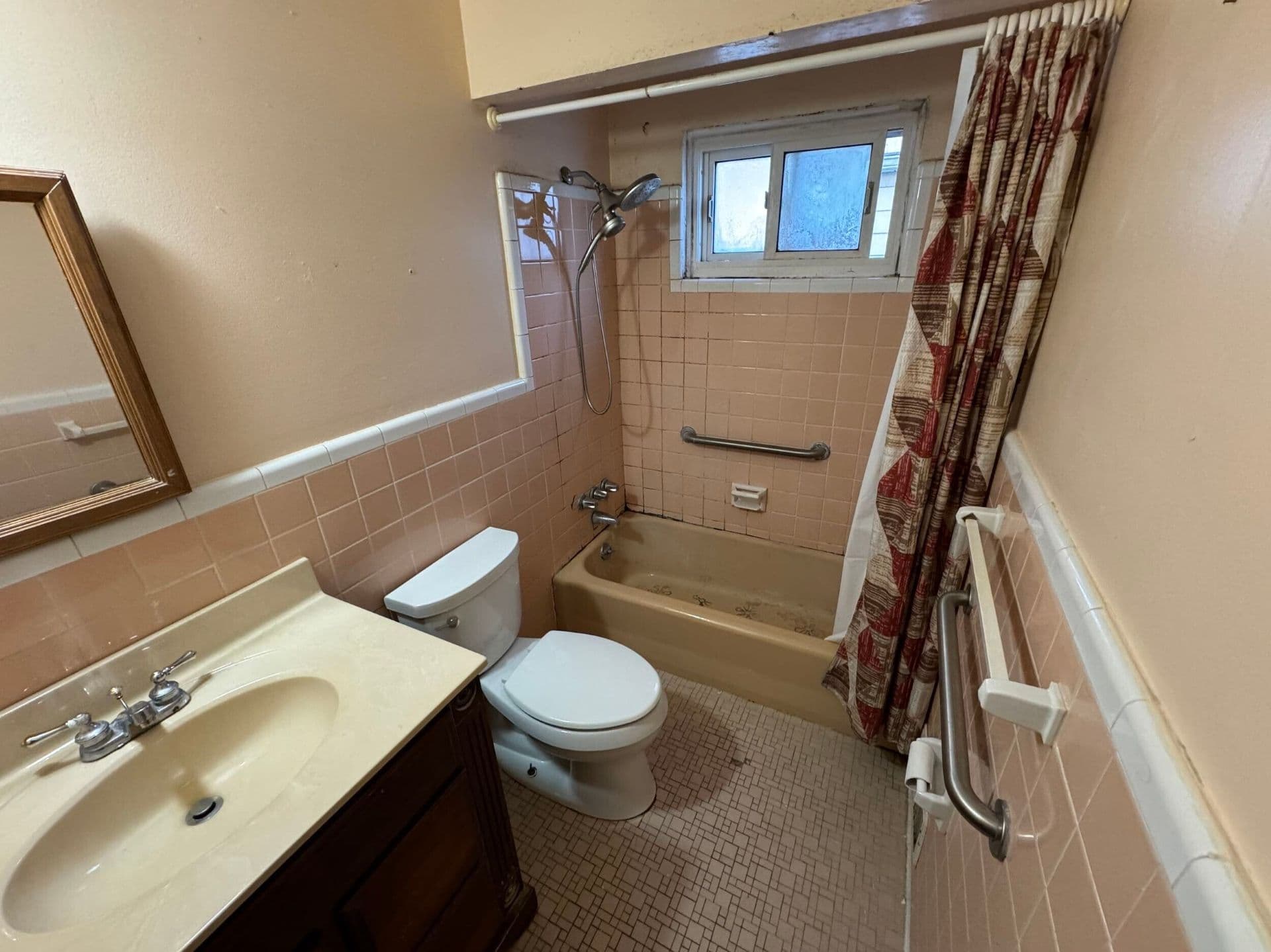 A bathroom before a one day bathroom transformation by Kurtis Kitchen and Bath.