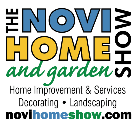 A graphic advertising the Spring Novi Home Show.