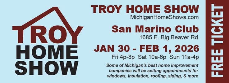 A graphic advertising the Troy Home Show.
